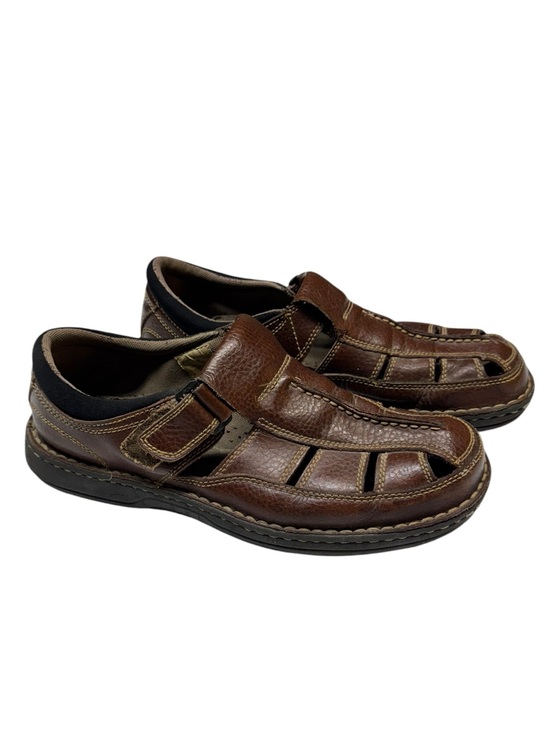 Mens Leather Fisherman Sandals Size 10.5 Coastal Euro Summer Preppy Resort Brown main image 4